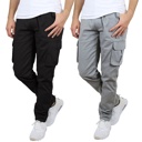 Black & Grey 42 2-Pack Men's Flex-Stretch Cotton Cargo Pants, 31-Inch Inseam - Comfortable and Durable